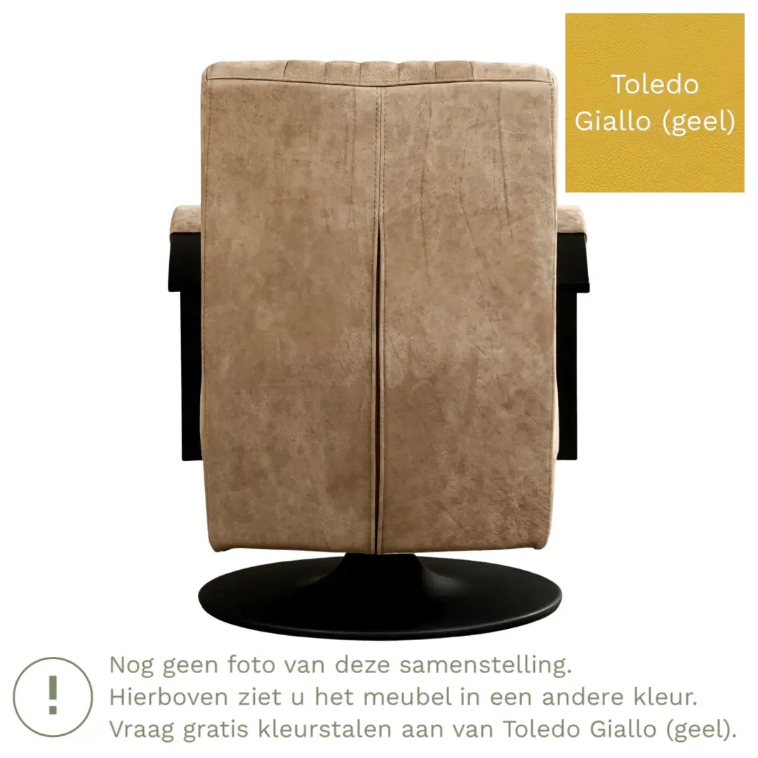 afbeelding van Leren draaifauteuil Galaxy - Toledo Giallo (geel) - Stervoet zwart