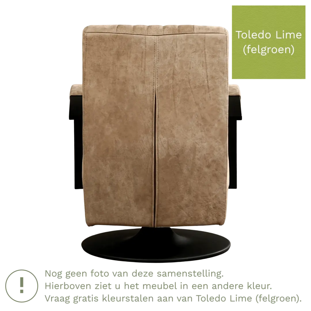 afbeelding van Leren draaifauteuil Galaxy - Toledo Lime (felgroen) - Schotelvoet zwart