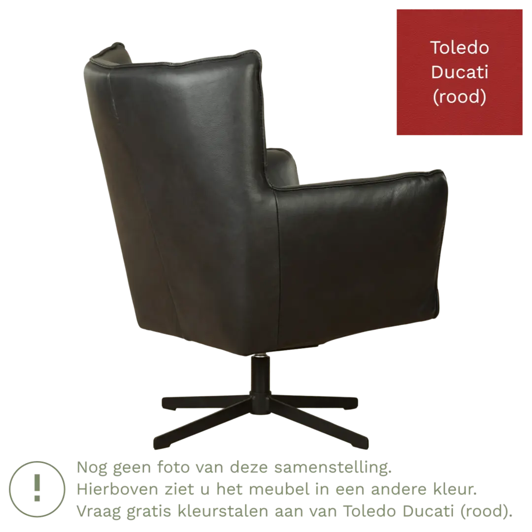 afbeelding van Leren draaifauteuil Lovely - Toledo Ducati (rood)