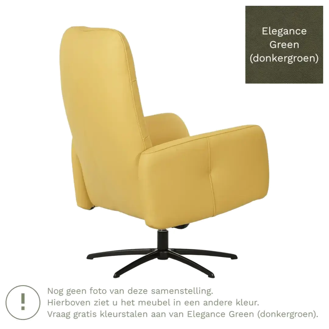 afbeelding van Leren draaifauteuil Pulse - Elegance Green (donkergroen) - Stervoet zwart