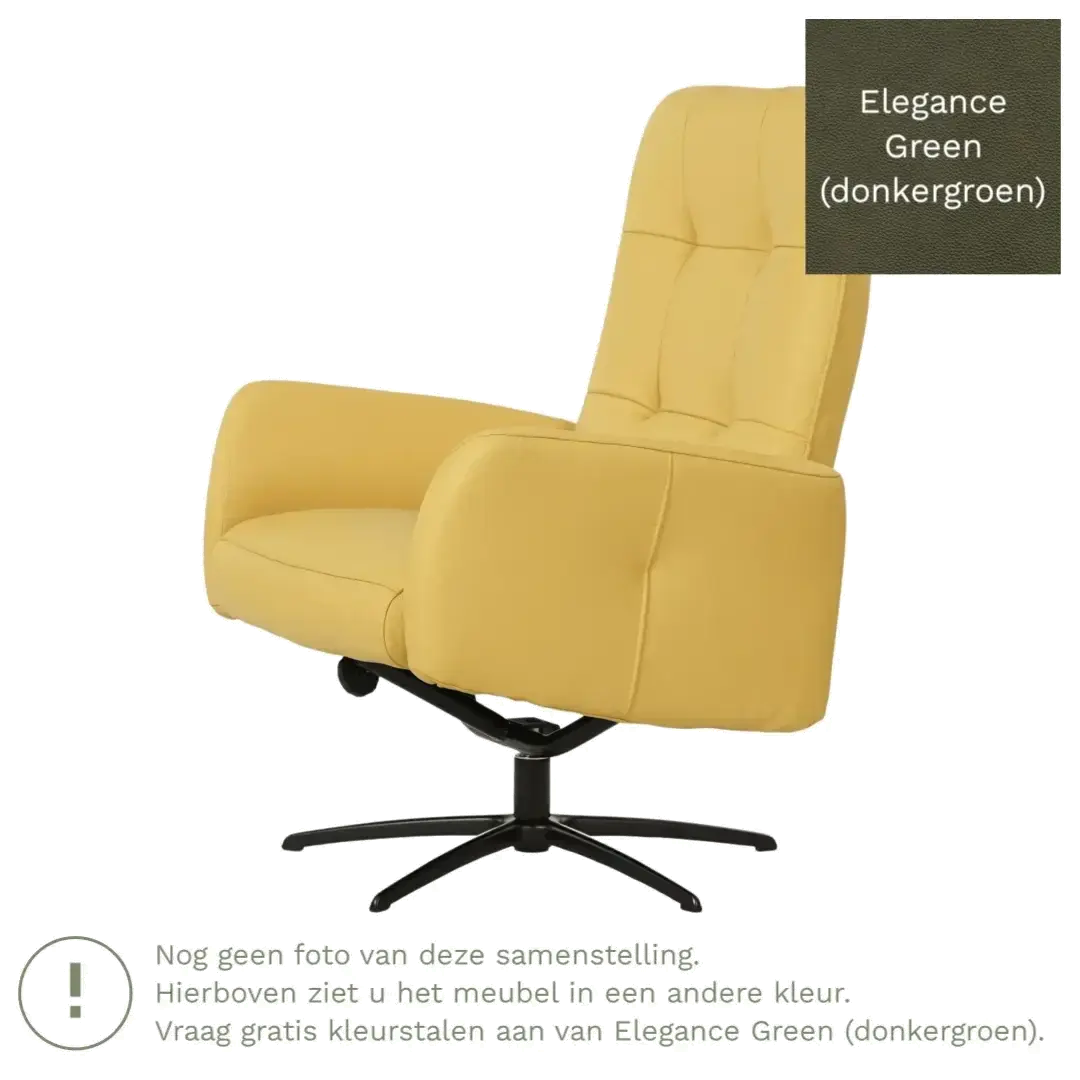 afbeelding van Leren draaifauteuil Pulse - Elegance Green (donkergroen) - Stervoet zwart