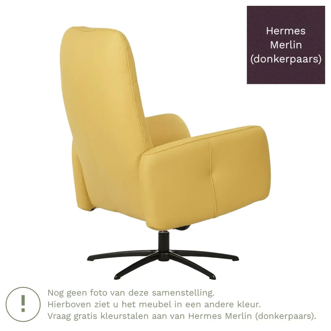 afbeelding van Leren draaifauteuil Pulse - Hermes Merlin (donkerpaars) - Stervoet zwart