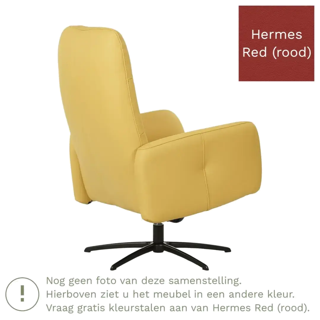 afbeelding van Leren draaifauteuil Pulse - Hermes Red (rood) - Stervoet zwart