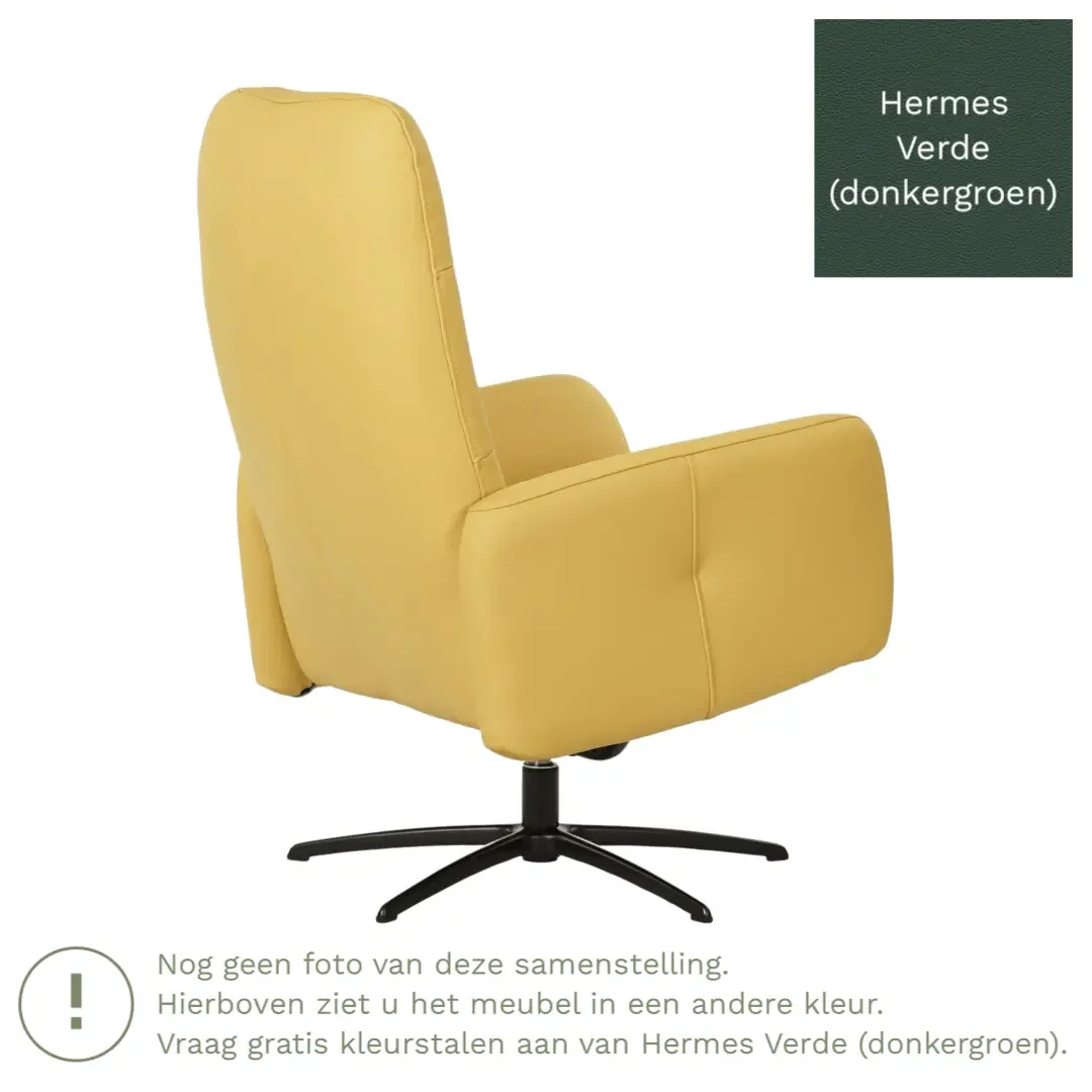 afbeelding van Leren draaifauteuil Pulse - Hermes Verde (donkergroen) - Stervoet zwart