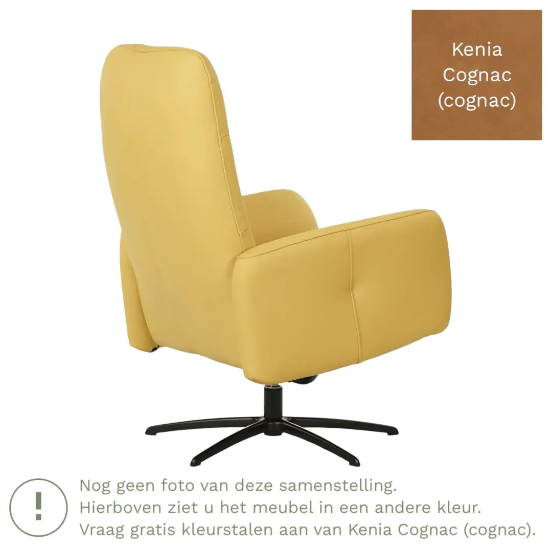 afbeelding van Leren draaifauteuil Pulse - Kenia Cognac (cognac) - Stervoet zwart
