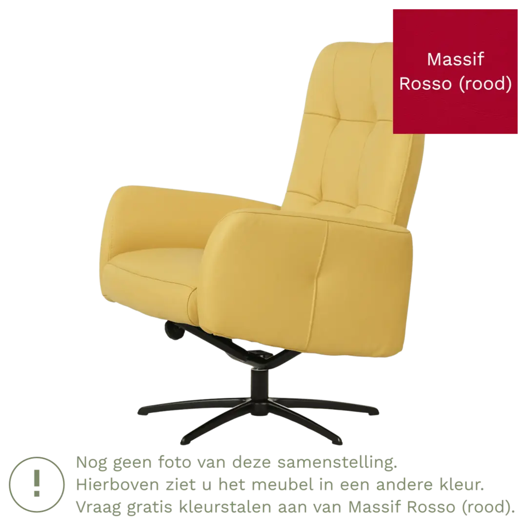 afbeelding van Leren draaifauteuil Pulse - Massif Rosso (rood) - Stervoet zwart