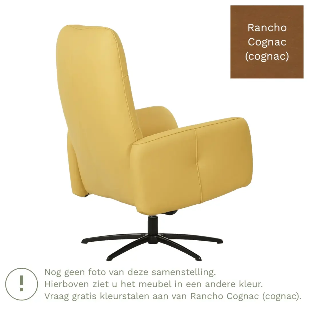 afbeelding van Leren draaifauteuil Pulse - Rancho Cognac (cognac) - Stervoet zwart