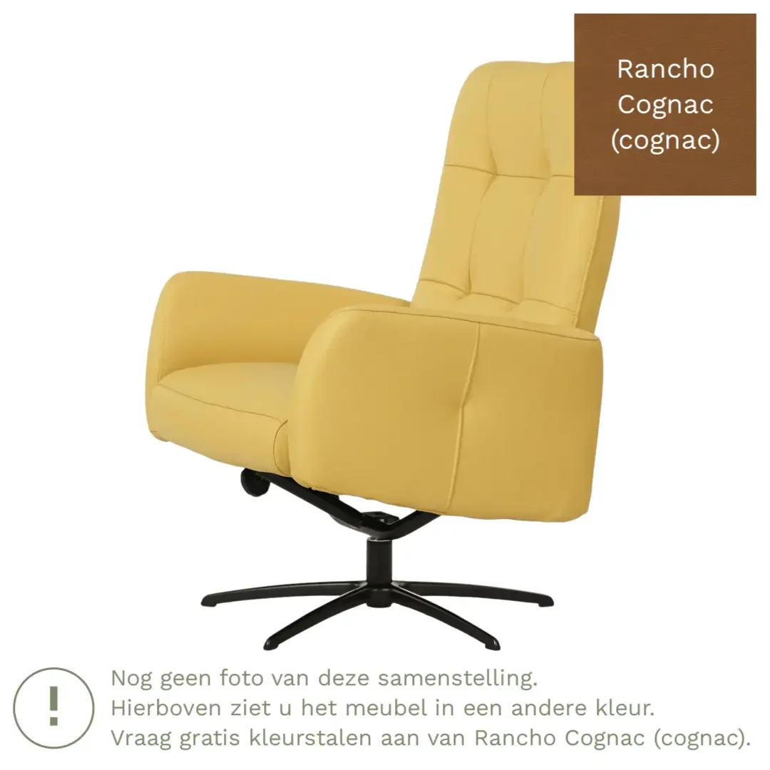 afbeelding van Leren draaifauteuil Pulse - Rancho Cognac (cognac) - Stervoet zwart