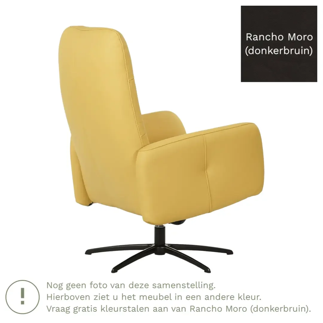 afbeelding van Leren draaifauteuil Pulse - Rancho Moro (donkerbruin) - Stervoet zwart
