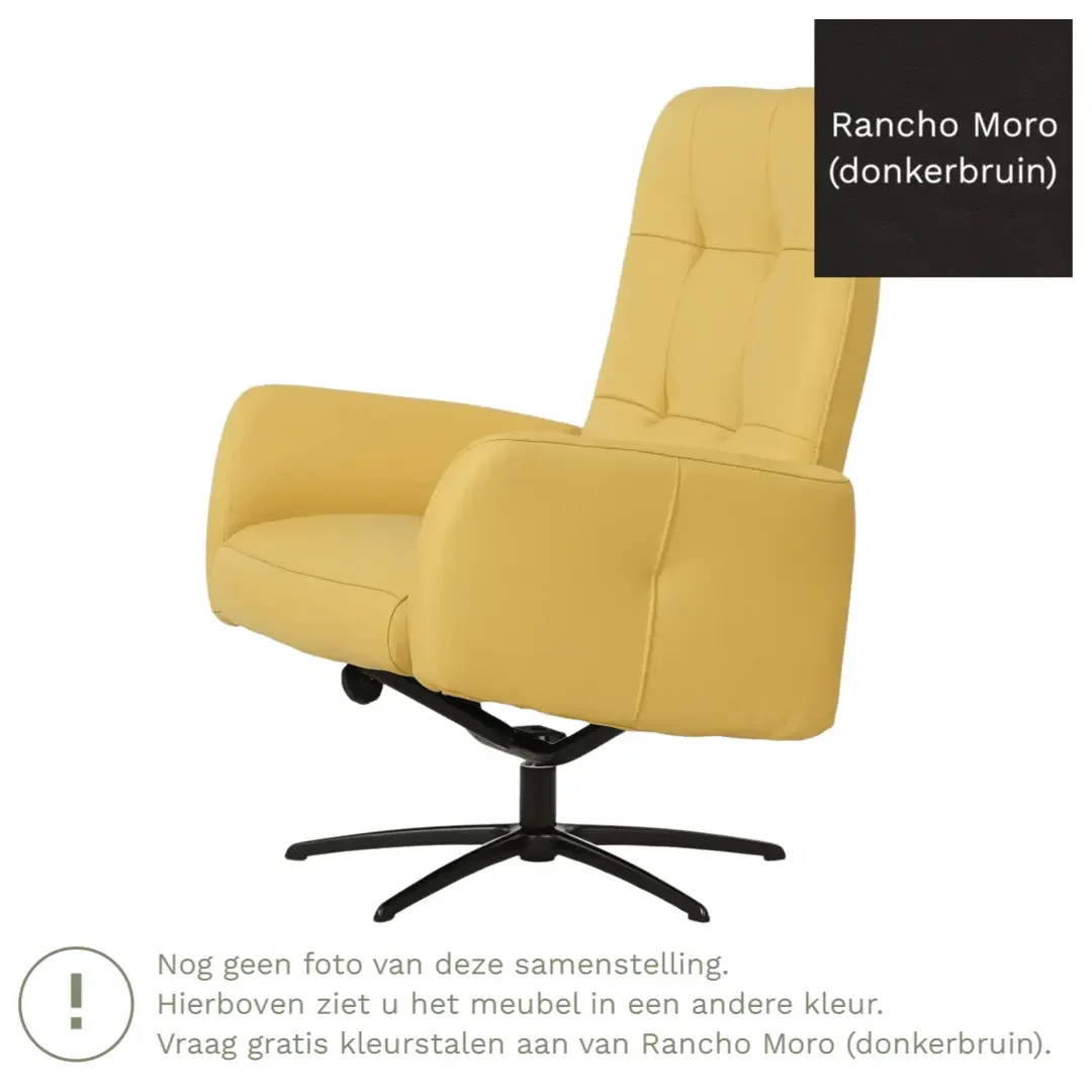 afbeelding van Leren draaifauteuil Pulse - Rancho Moro (donkerbruin) - Stervoet zwart
