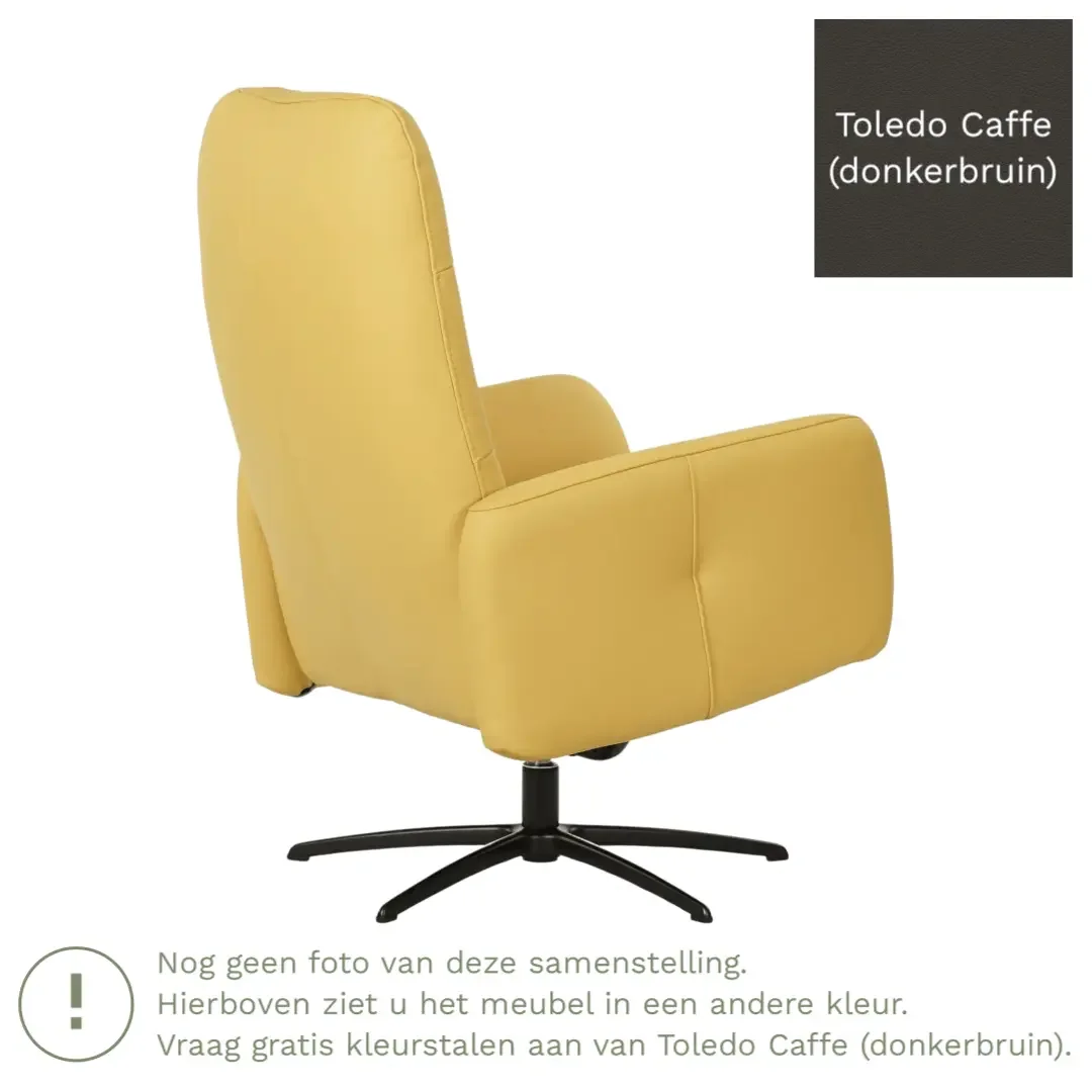 afbeelding van Leren draaifauteuil Pulse - Toledo Caffe (donkerbruin) - Stervoet zwart