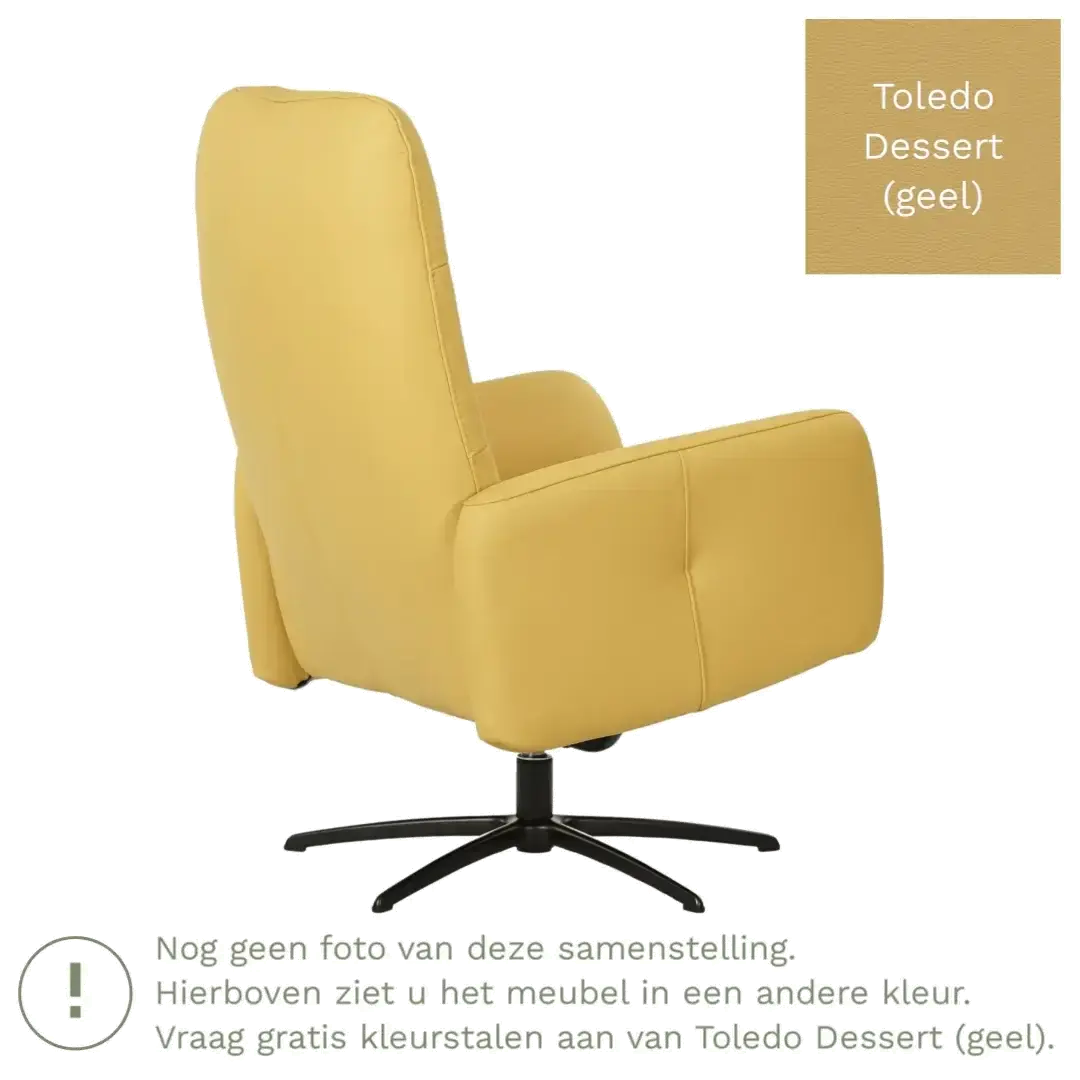 afbeelding van Leren draaifauteuil Pulse - Toledo Dessert (geel) - Stervoet zwart