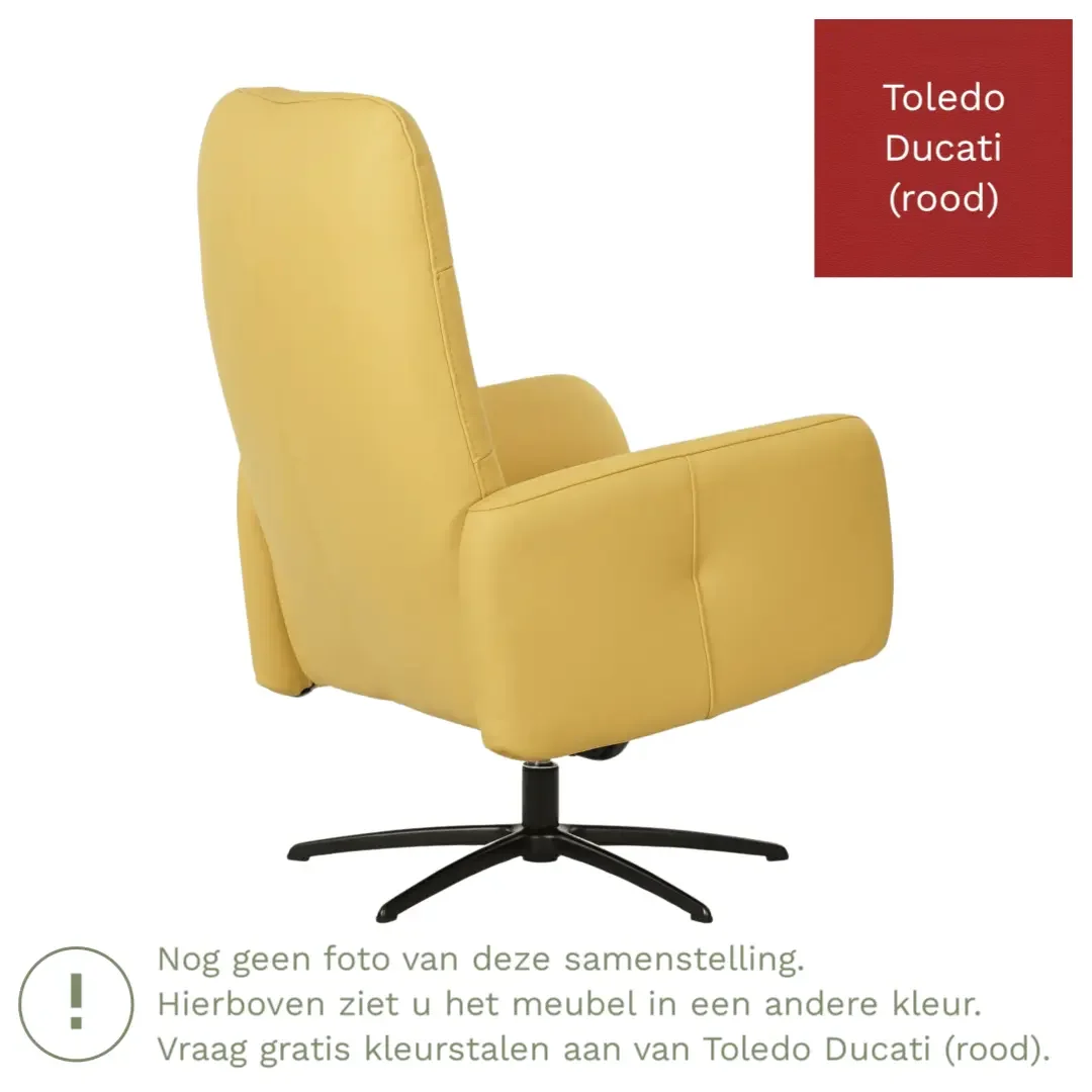 afbeelding van Leren draaifauteuil Pulse - Toledo Ducati (rood) - Stervoet zwart