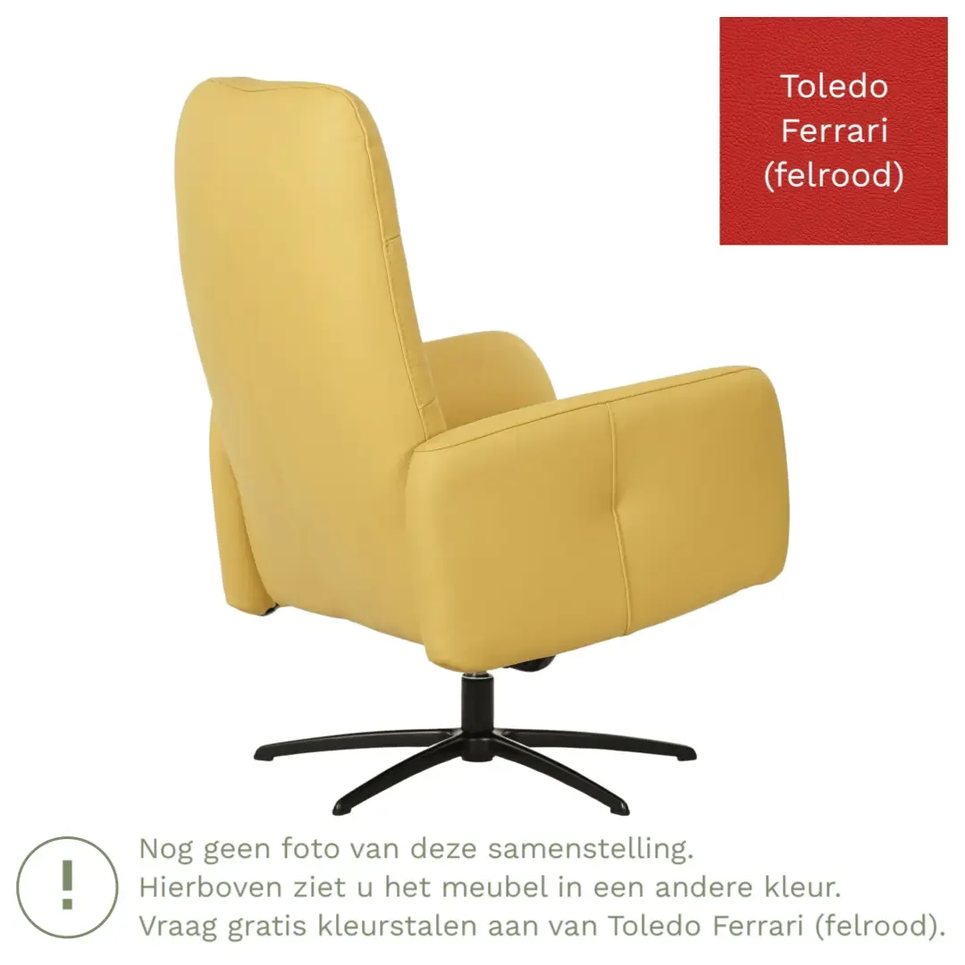 afbeelding van Leren draaifauteuil Pulse - Toledo Ferrari (felrood) - Stervoet zwart
