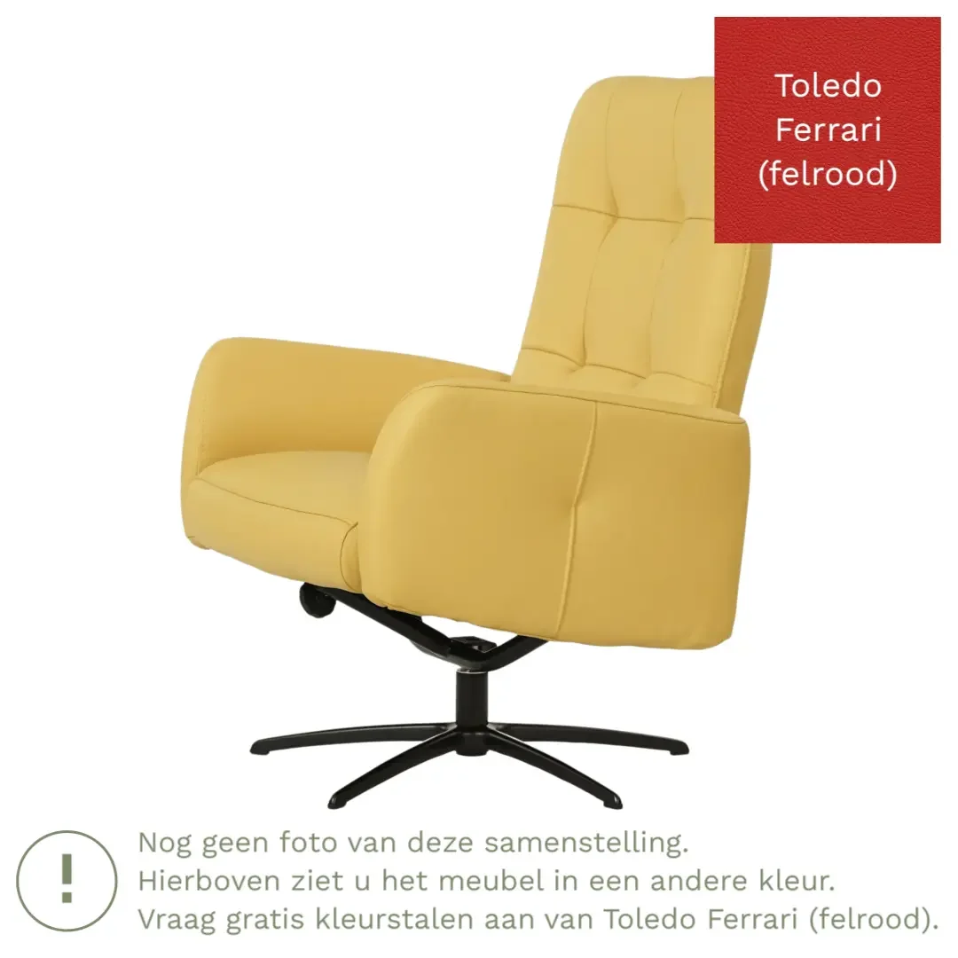 afbeelding van Leren draaifauteuil Pulse - Toledo Ferrari (felrood) - Stervoet zwart