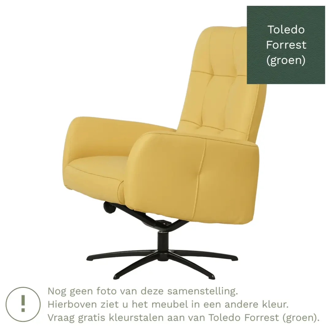 afbeelding van Leren draaifauteuil Pulse - Toledo Forrest (groen) - Stervoet zwart