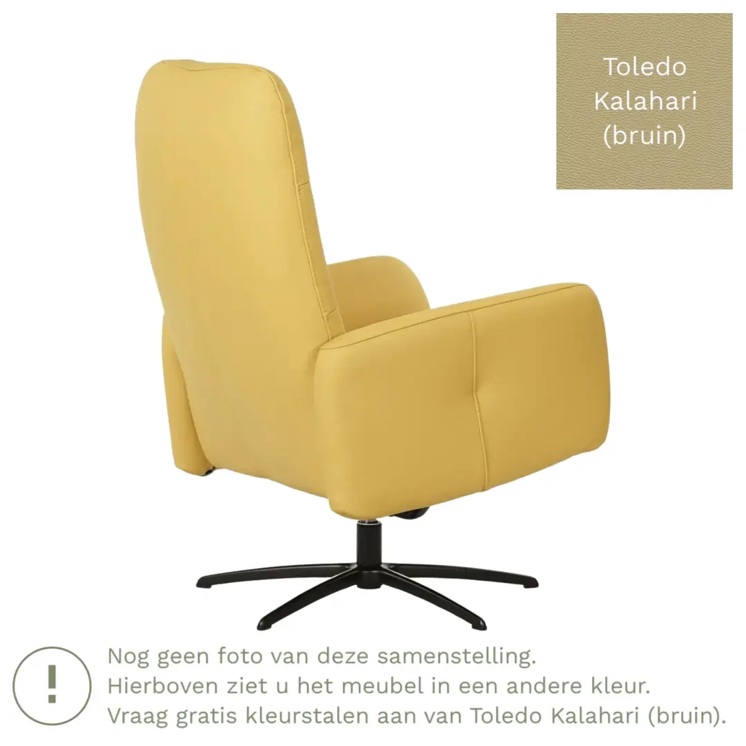 afbeelding van Leren draaifauteuil Pulse - Toledo Kalahari (bruin) - Stervoet zwart
