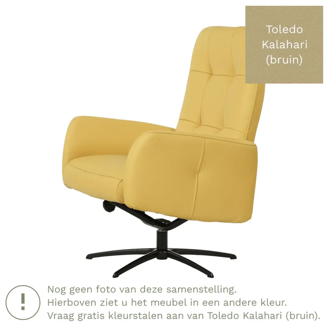 afbeelding van Leren draaifauteuil Pulse - Toledo Kalahari (bruin) - Stervoet zwart