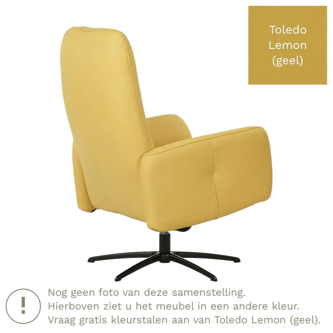 afbeelding van Leren draaifauteuil Pulse - Toledo Lemon (geel) - Stervoet zwart