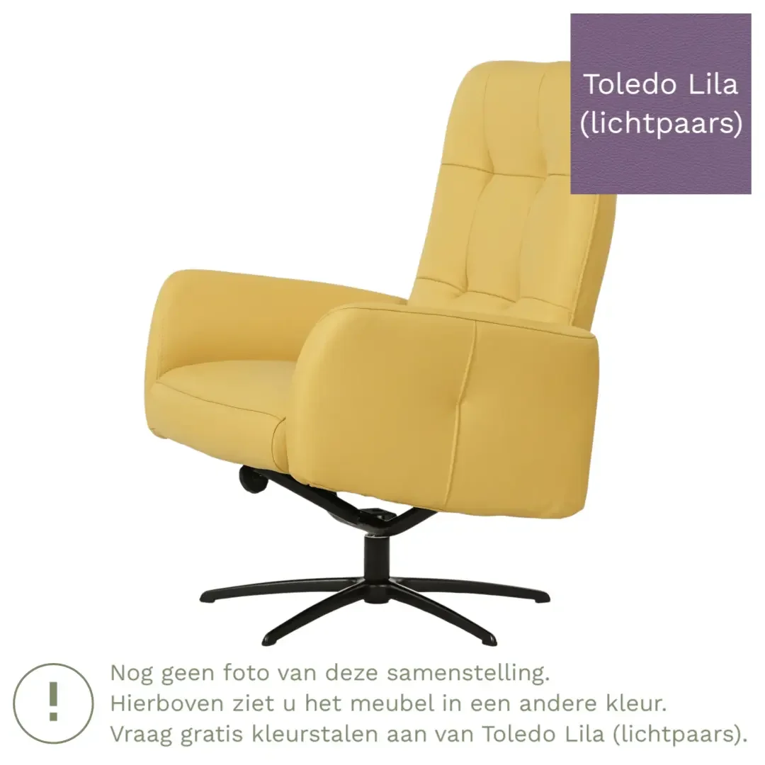 afbeelding van Leren draaifauteuil Pulse - Toledo Lila (lichtpaars) - Stervoet zwart