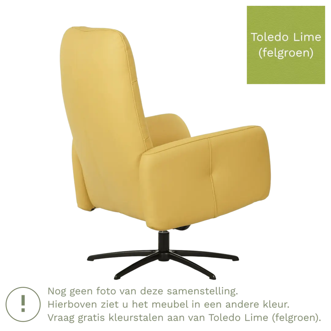 afbeelding van Leren draaifauteuil Pulse - Toledo Lime (felgroen) - Stervoet zwart