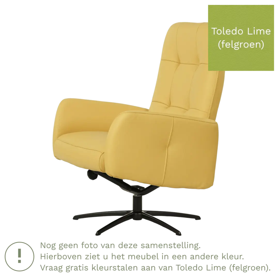 afbeelding van Leren draaifauteuil Pulse - Toledo Lime (felgroen) - Stervoet zwart