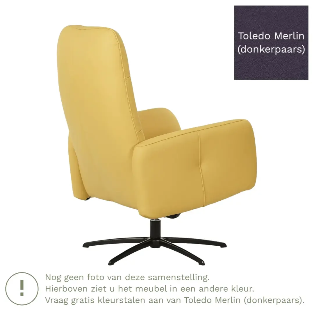 afbeelding van Leren draaifauteuil Pulse - Toledo Merlin (donkerpaars) - Stervoet zwart