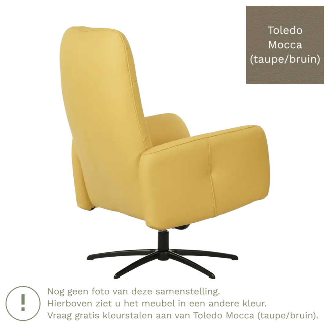 afbeelding van Leren draaifauteuil Pulse - Toledo Mocca (taupe/bruin) - Stervoet zwart