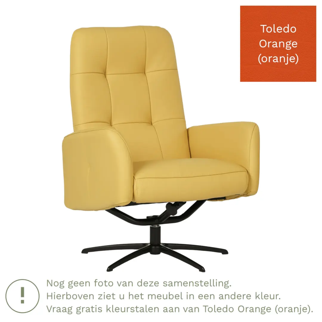 afbeelding van Leren draaifauteuil Pulse - Toledo Orange (oranje) - Stervoet zwart