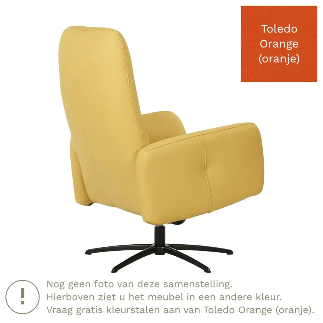afbeelding van Leren draaifauteuil Pulse - Toledo Orange (oranje) - Stervoet zwart
