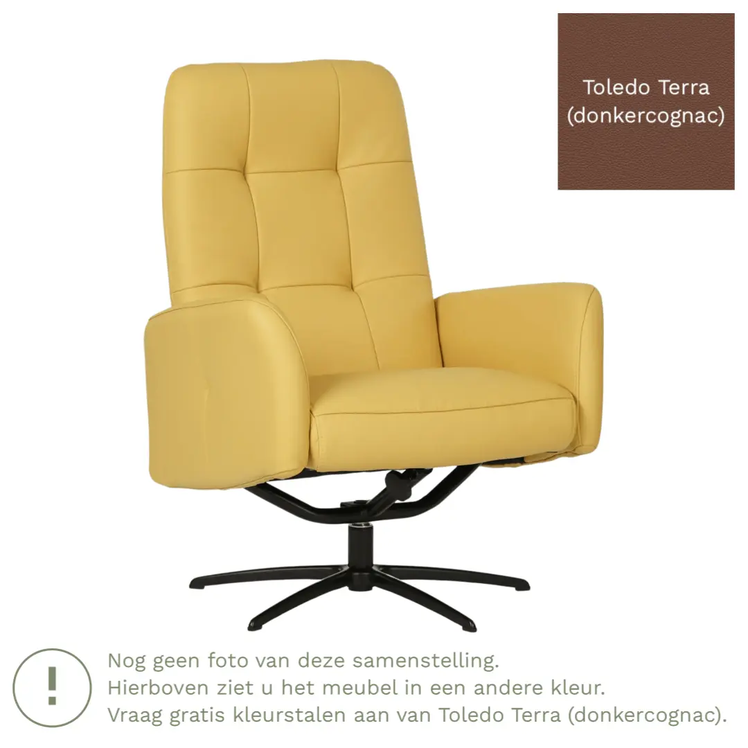 afbeelding van Leren draaifauteuil Pulse - Toledo Terra (donkercognac) - Stervoet zwart