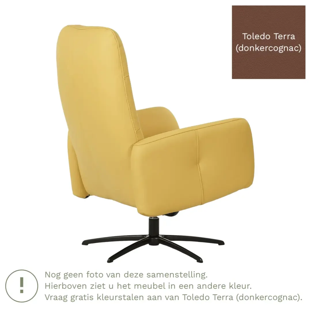 afbeelding van Leren draaifauteuil Pulse - Toledo Terra (donkercognac) - Stervoet zwart