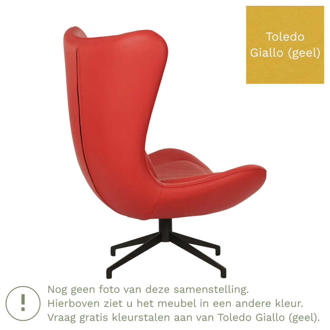 afbeelding van Leren draaifauteuil Soul - Toledo Giallo (geel) - Stervoet zwart
