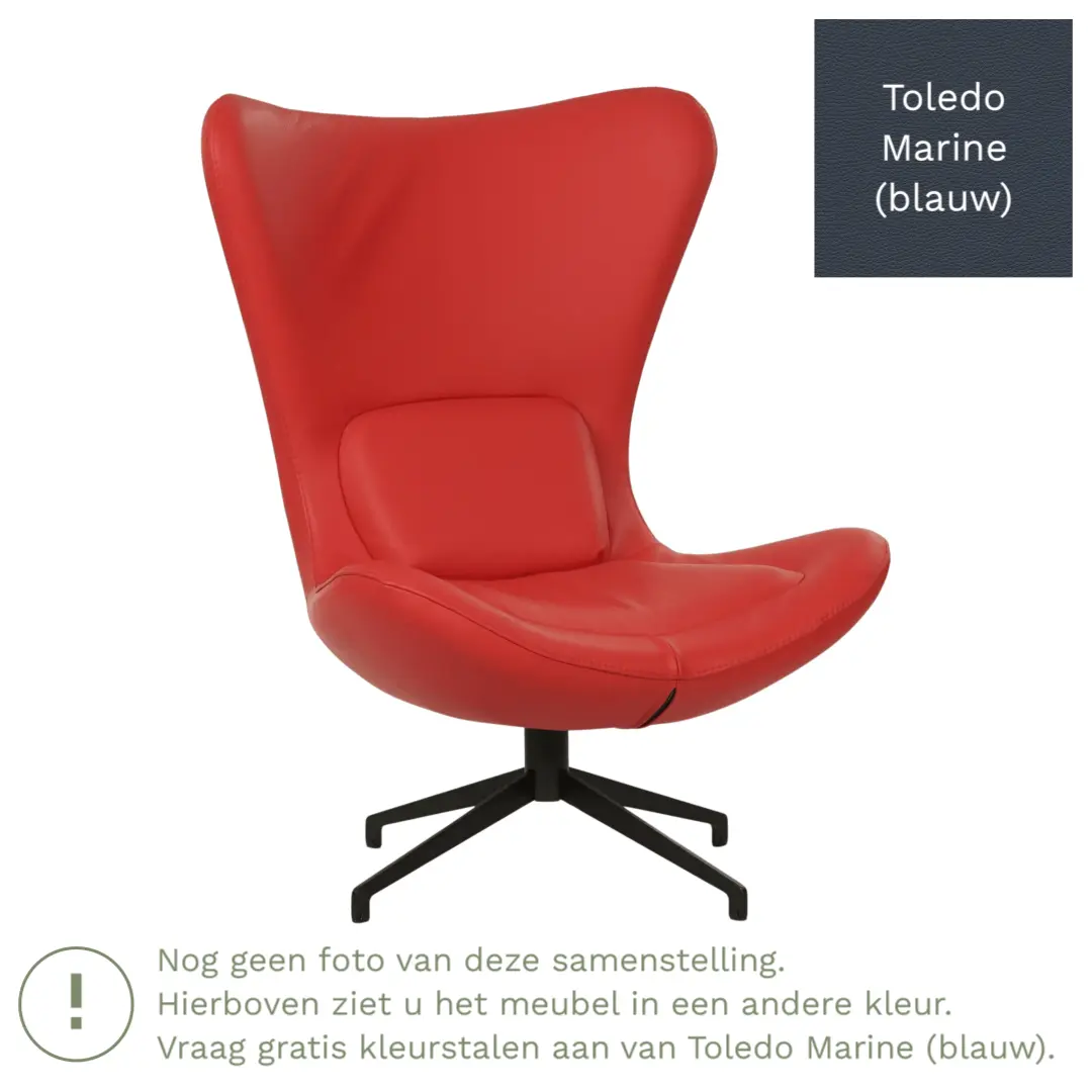 afbeelding van Leren draaifauteuil Soul - Toledo Marine (blauw) - Stervoet zwart