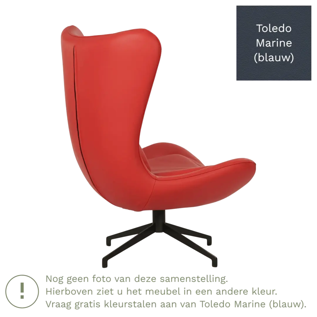afbeelding van Leren draaifauteuil Soul - Toledo Marine (blauw) - Stervoet zwart