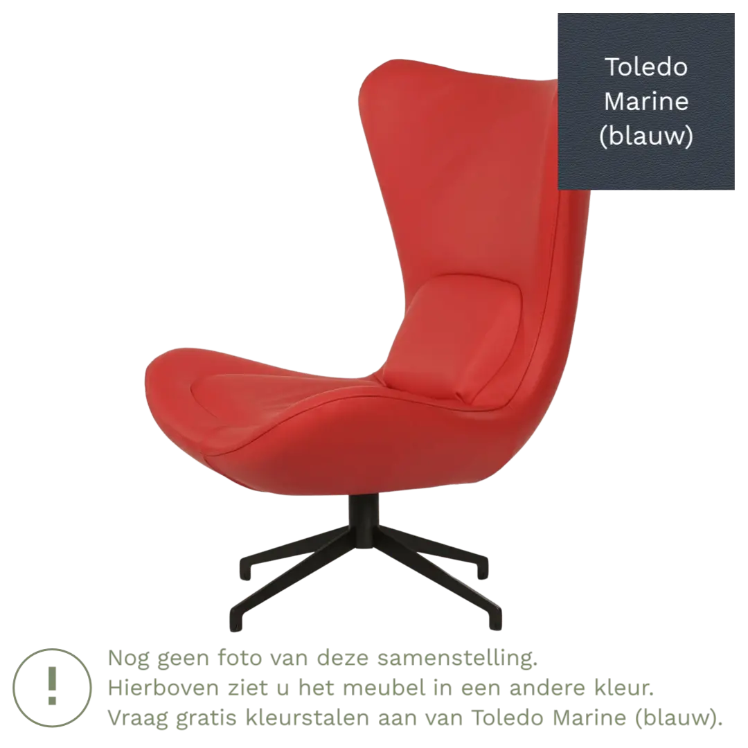 afbeelding van Leren draaifauteuil Soul - Toledo Marine (blauw) - Stervoet zwart