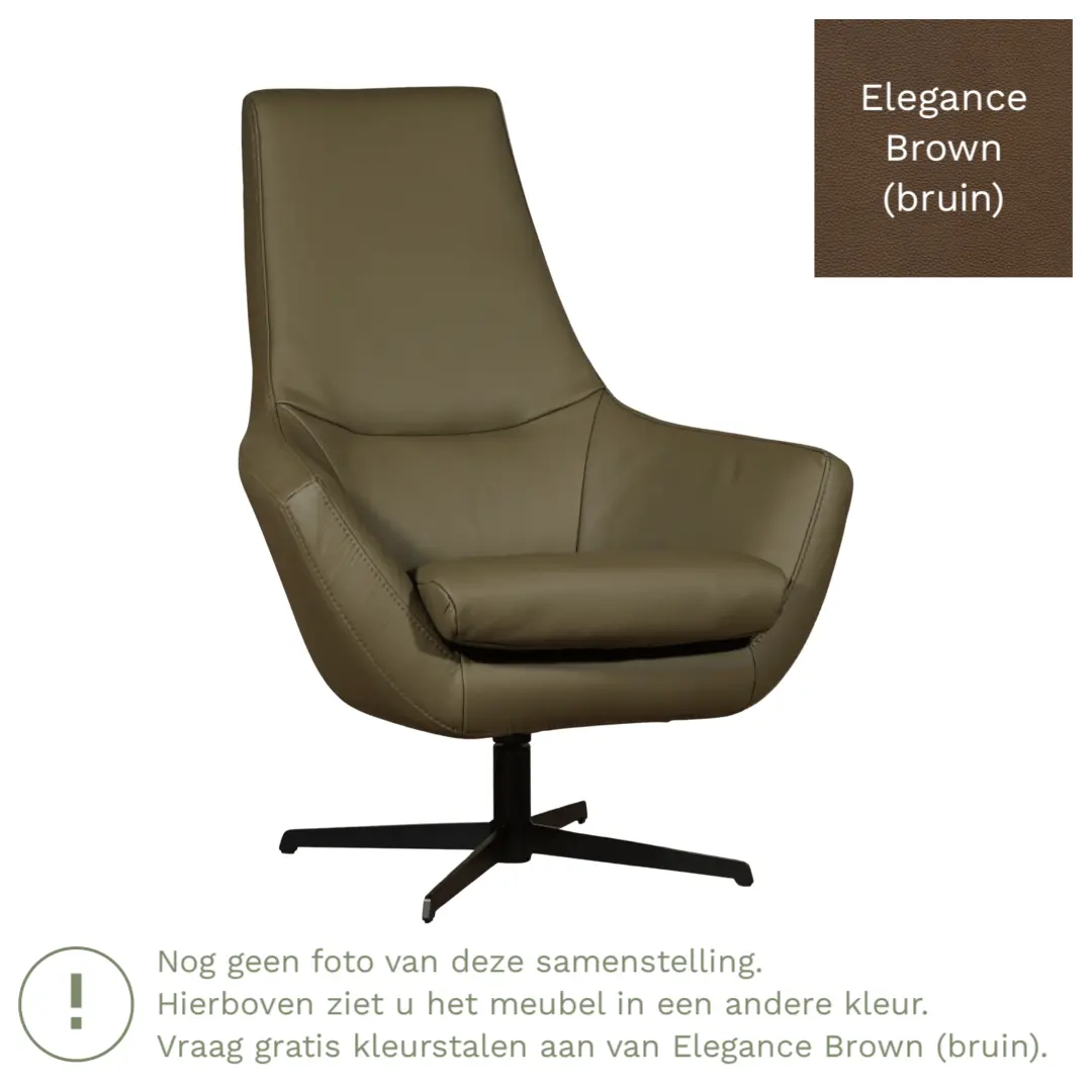 afbeelding van Leren draaifauteuil Treat - Elegance Brown (bruin)