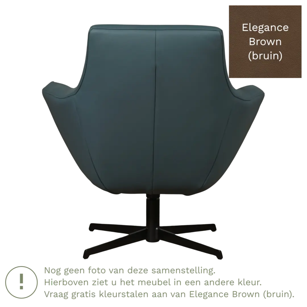 afbeelding van Leren draaifauteuil Wing - Elegance Brown (bruin)