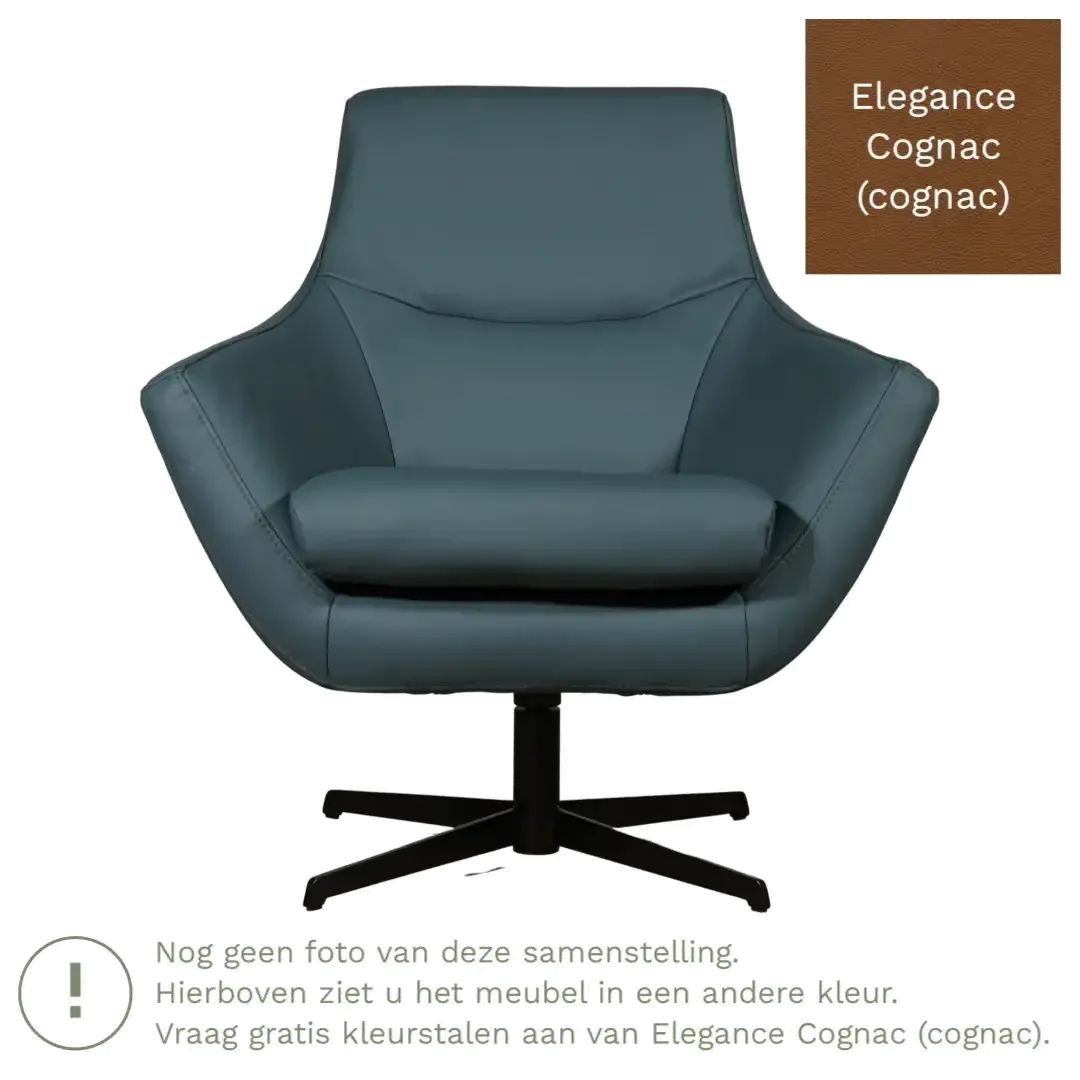 afbeelding van Leren draaifauteuil Wing - Elegance Cognac (cognac)