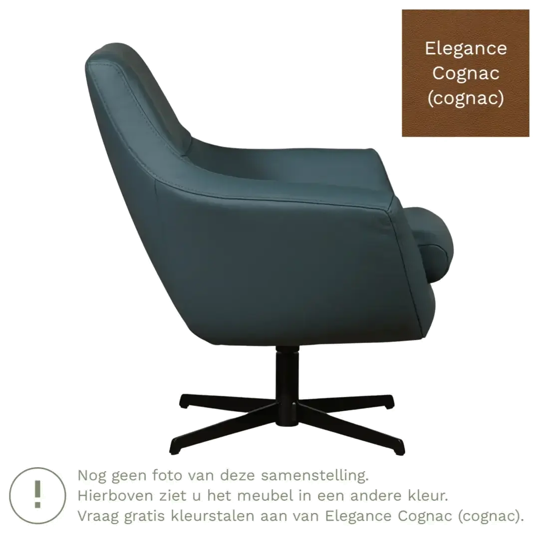 afbeelding van Leren draaifauteuil Wing - Elegance Cognac (cognac)