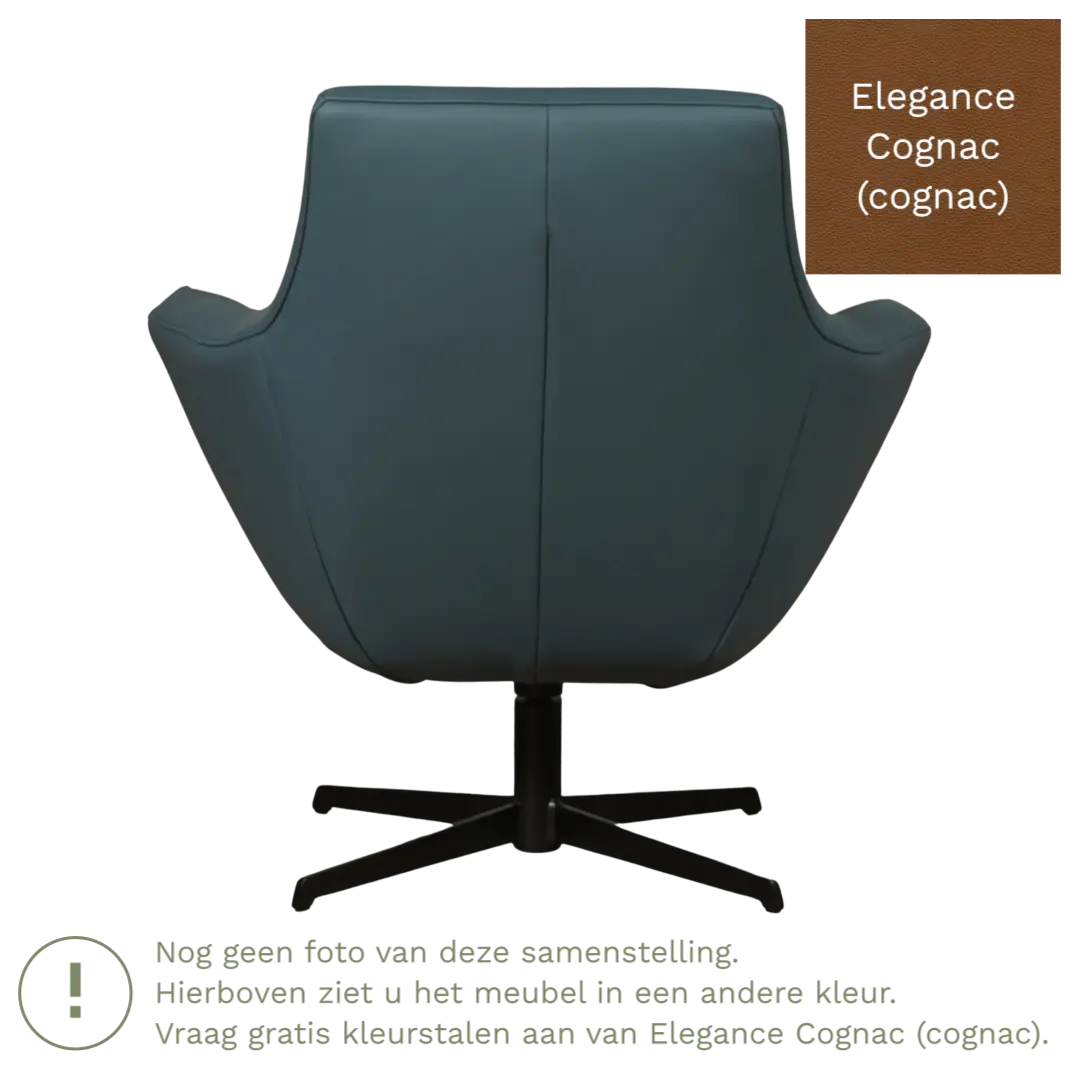 afbeelding van Leren draaifauteuil Wing - Elegance Cognac (cognac)