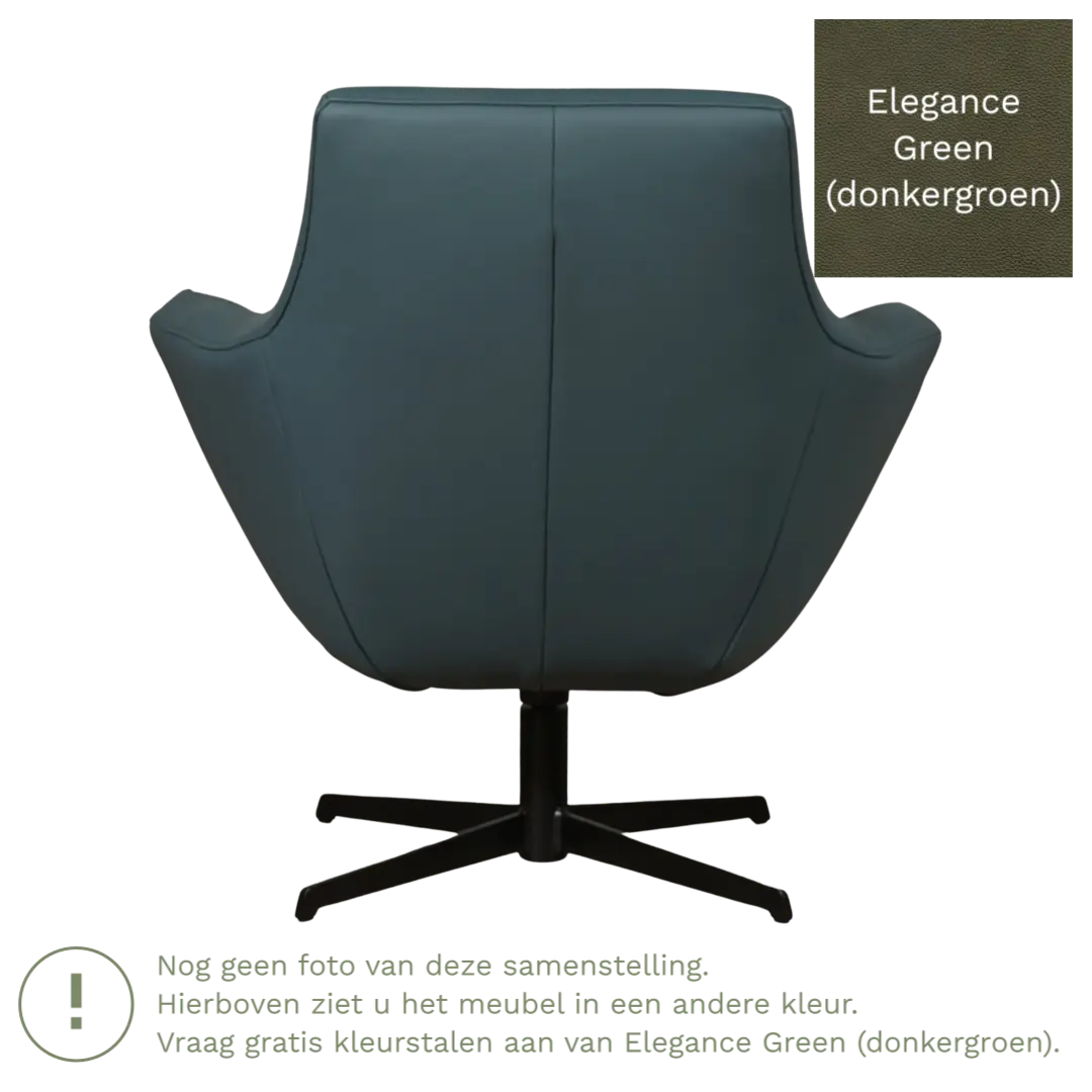 afbeelding van Leren draaifauteuil Wing - Elegance Green (donkergroen)