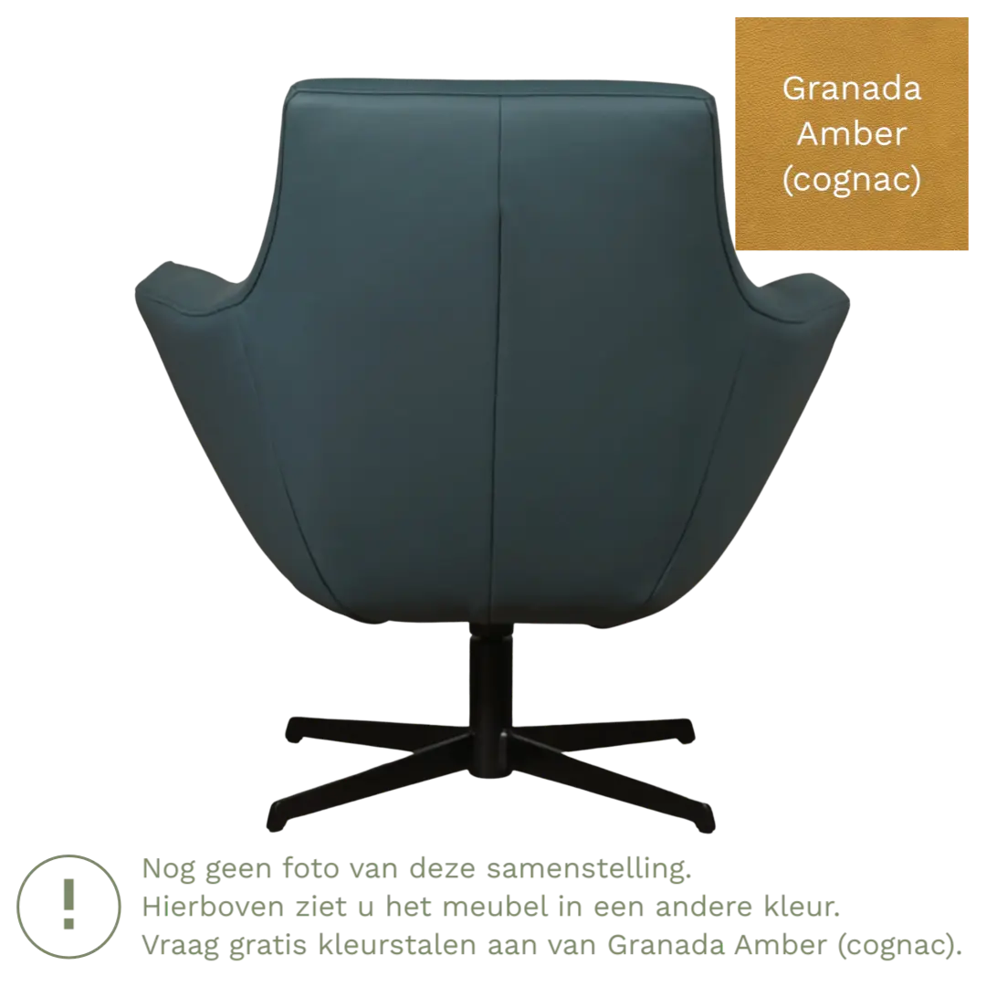 afbeelding van Leren draaifauteuil Wing - Granada Amber (cognac)