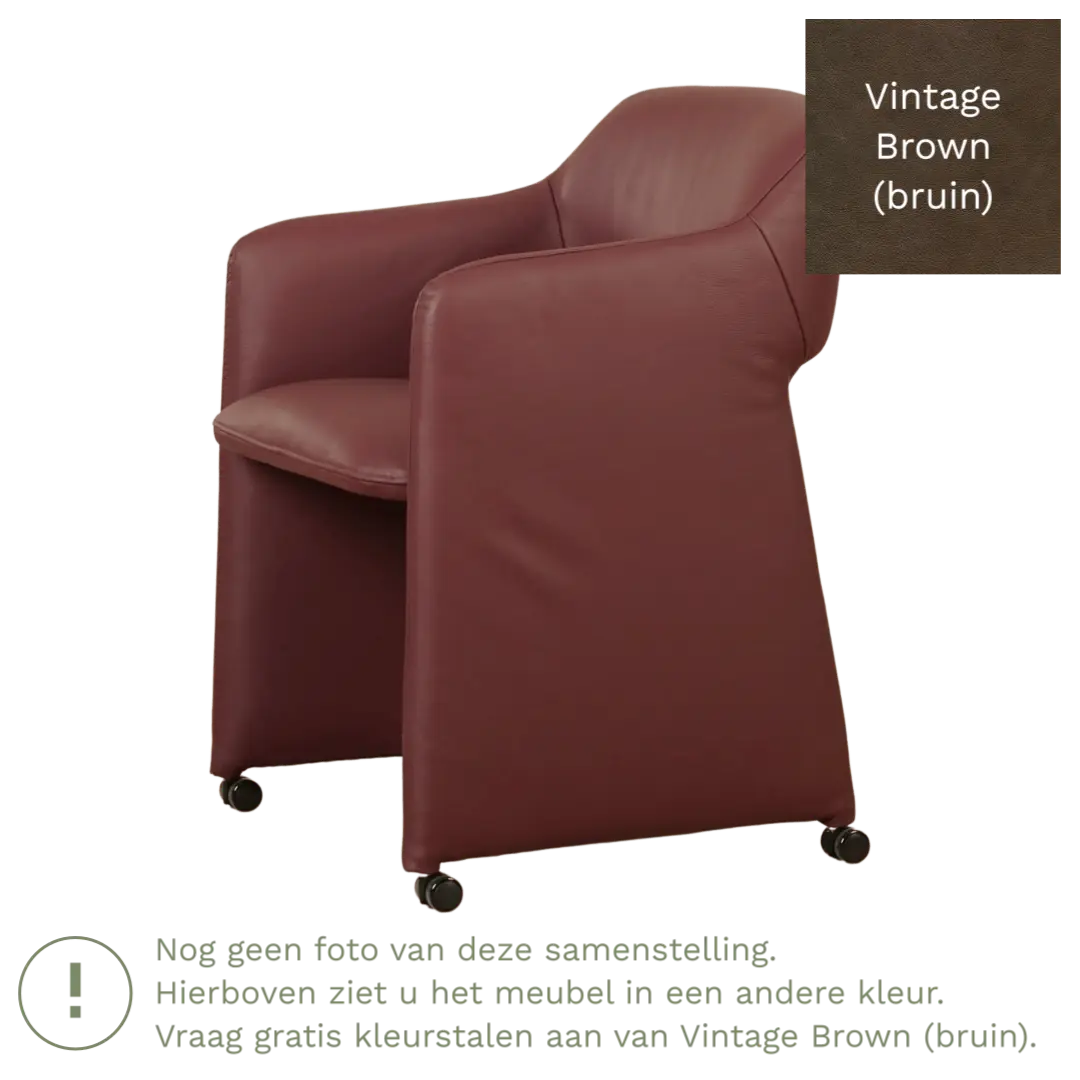 afbeelding van Leren eetkamerstoel Icon - Vintage Brown (bruin)