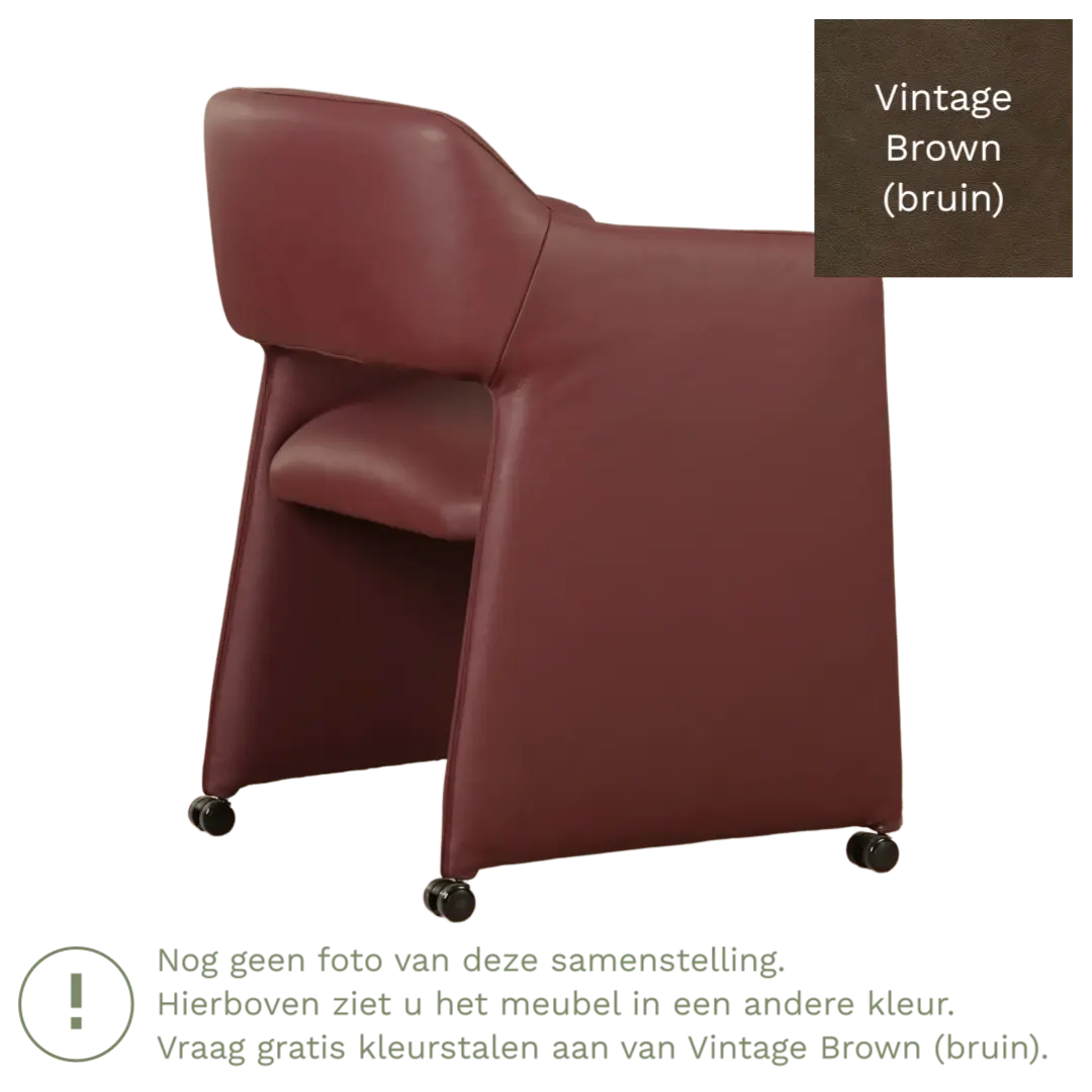 afbeelding van Leren eetkamerstoel Icon - Vintage Brown (bruin)