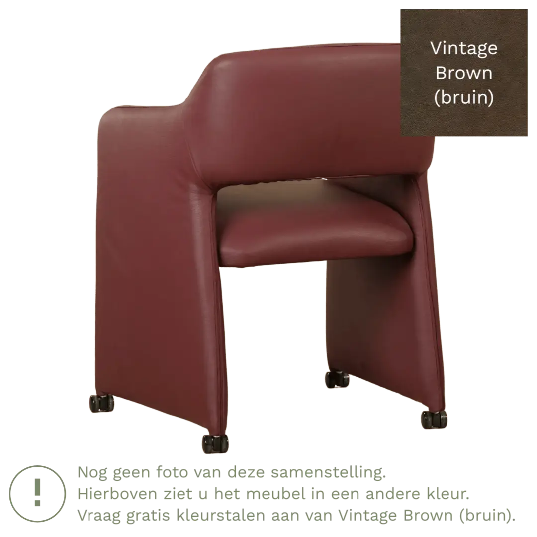 afbeelding van Leren eetkamerstoel Icon - Vintage Brown (bruin)