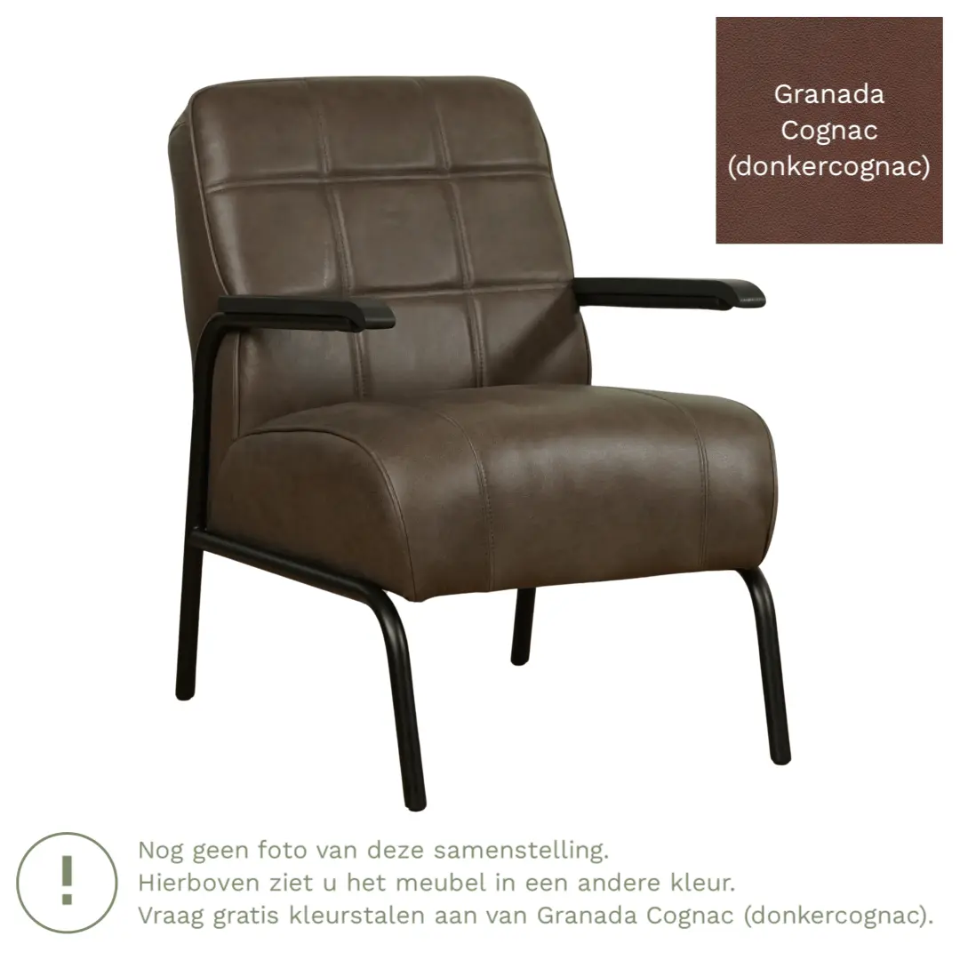 afbeelding van Leren fauteuil Ahead - Granada Cognac (donkercognac)