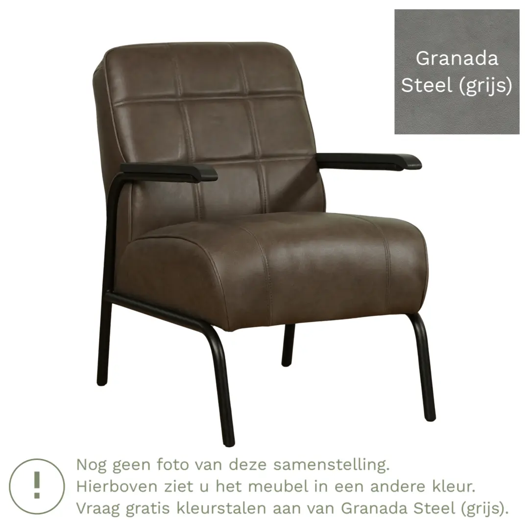 afbeelding van Leren fauteuil Ahead - Granada Steel (grijs)