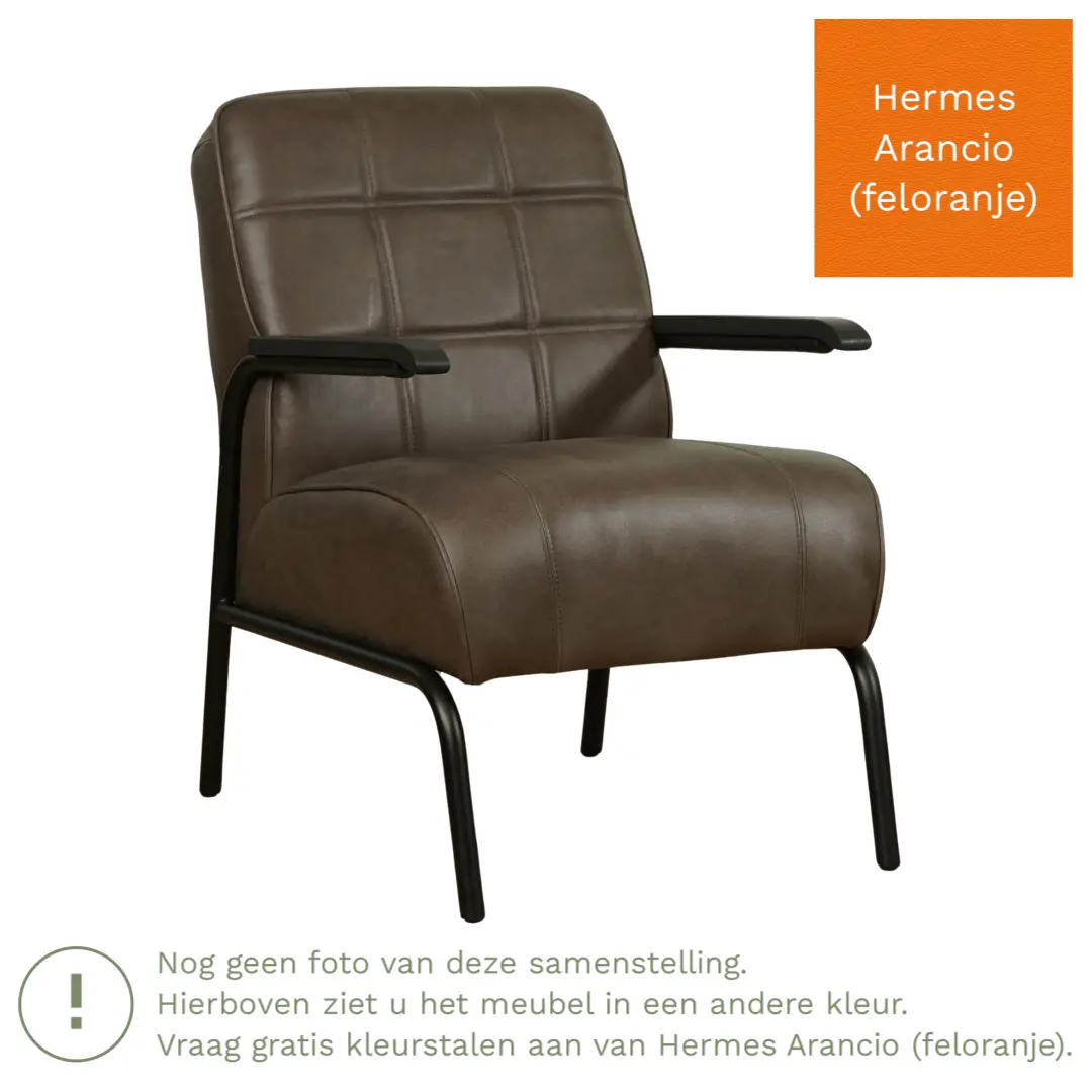 afbeelding van Leren fauteuil Ahead - Hermes Arancio (feloranje)