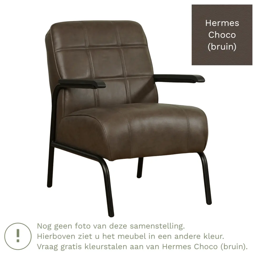 afbeelding van Leren fauteuil Ahead - Hermes Choco (bruin)